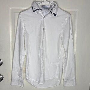 Denim & Flower White Casual Button Down Shirt